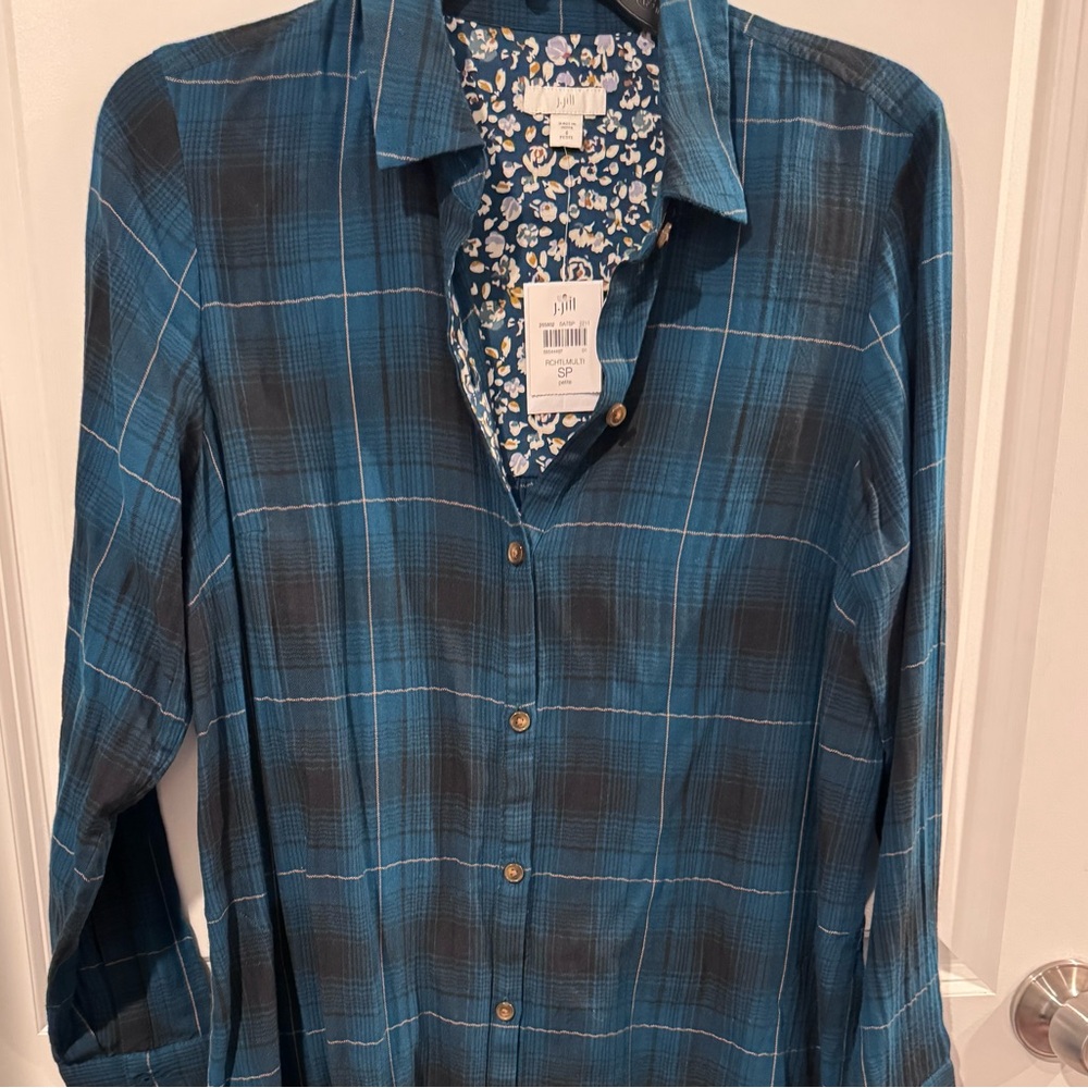 Green Plaid shirt dress